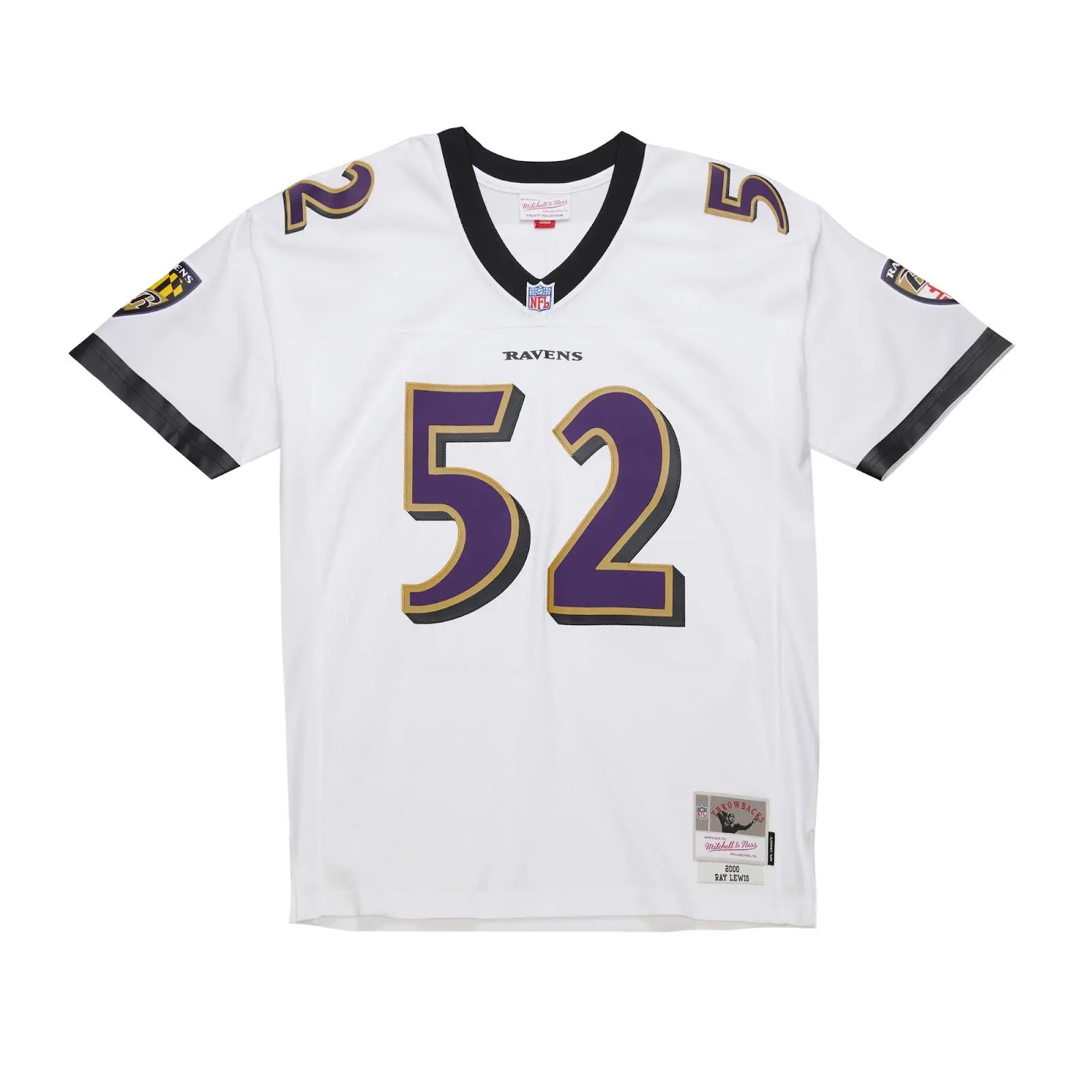 Men's Ray Lewis White Baltimore Ravens 2000 Legacy Jersey