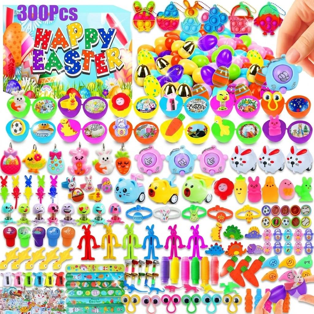 300 PCS Easter Egg Fillers for Kids Toy Assortment, Pre-Filled Eggs, Easter Basket Stuffers, Party Favors, Classroom Prizes, Carnival Treasure Box Toys, Egg Hunt Supplies & Birthday Gift Rewards 300 PCS Easter Egg Fillers for Kids Toy Assortment, Pre-Filled Eggs, Easter Basket Stuffers, Party Favors, Classroom Prizes, Carnival Treasure Box Toys, Egg Hunt Supplies & Birthday Gift Rewards