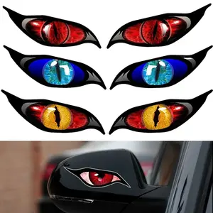 3D Realistic Cat Eye Stickers, Universal Car Sticker, Reflective Car Rearview Mirror Decals, Scratch Covering Vinyl, Set of Two F-31, Enhance Safety & Style