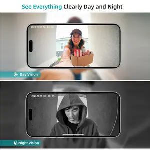 2024 4pcs Tuya Wifi Doorbell Camera - 720p HD Video, Night Vision, Voice Change, 2-Way Calls, Photo, Recording, Rechargeable Lithium Battery, Wi-Fi Connectivity, Dual Power Mode, Intelligent Visual Door Bell for Home Security System