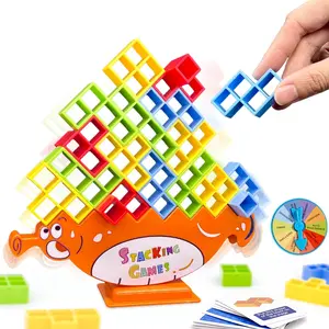 Seahorse Balance Stacking Party Game for Families & Friends, Family Fun Game, Tetris-Style Blocks, Fun Challenge Punishment Tray & Game Cards, Group Game Night Toy, Balance Skill Game, Multiplayer Stacking Set for Adults Kids, Party Gifts & Activitie