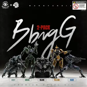 2-Pack 1/18 Scale Mecha Assembly Model, High Mobility Sci-Fi Robot, 3mm Universal Interface, DIY Modular Mecha, Custom Doll Set, 11.2cm