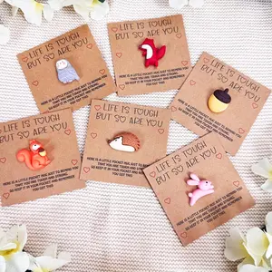 6pc Colorful Animal Pocket Hug Cards, Long Distance Friendship Gift, Warm Small Cards, Perfect for Christmas, Birthday, Valentine's Day