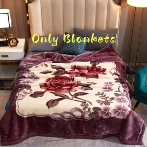 Classic Raschel Thick Blanket, Dual-Sided Dense Velvet, Super Warm Breathable, Home Office Nap Blanket, Faux Wool Texture