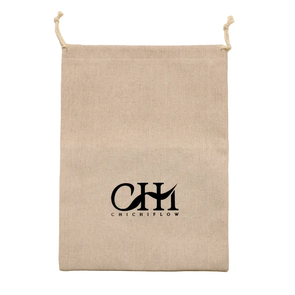 1-Piece Natural Sturdy Soft Breathable Linen Drawstring Pouch - Unisex Modern Reusable Storage Bag Organiser for Gift Presenting, Hair Extension Protection, Fashion Accessory Organization