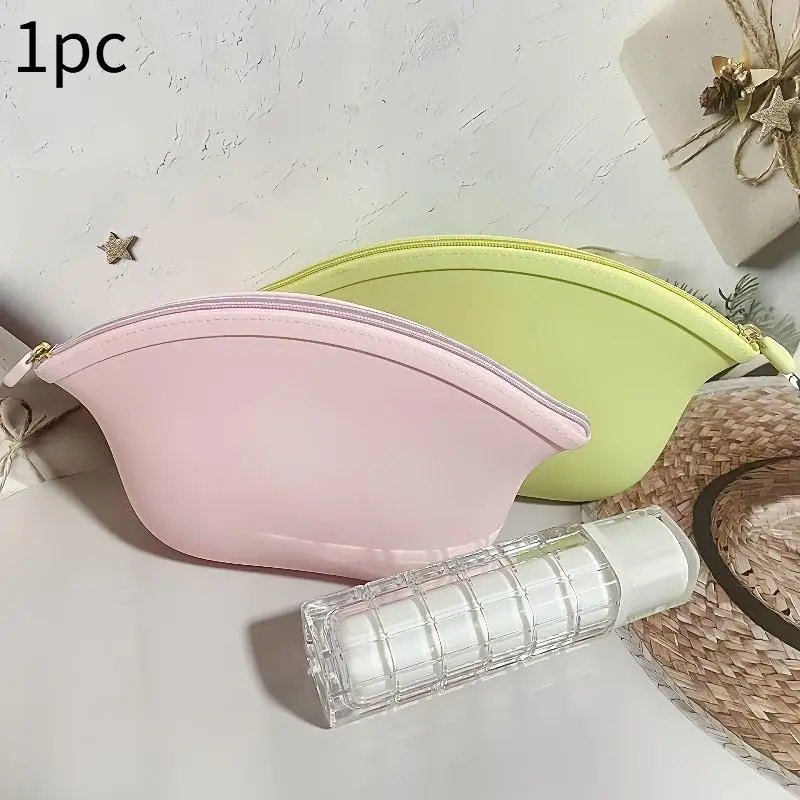 Fashionable Silicone Cosmetic Pouch, Makeup Pouch: Perfect for Travel and Everyday Use - Waterproof, Durable, and Easy to Clean