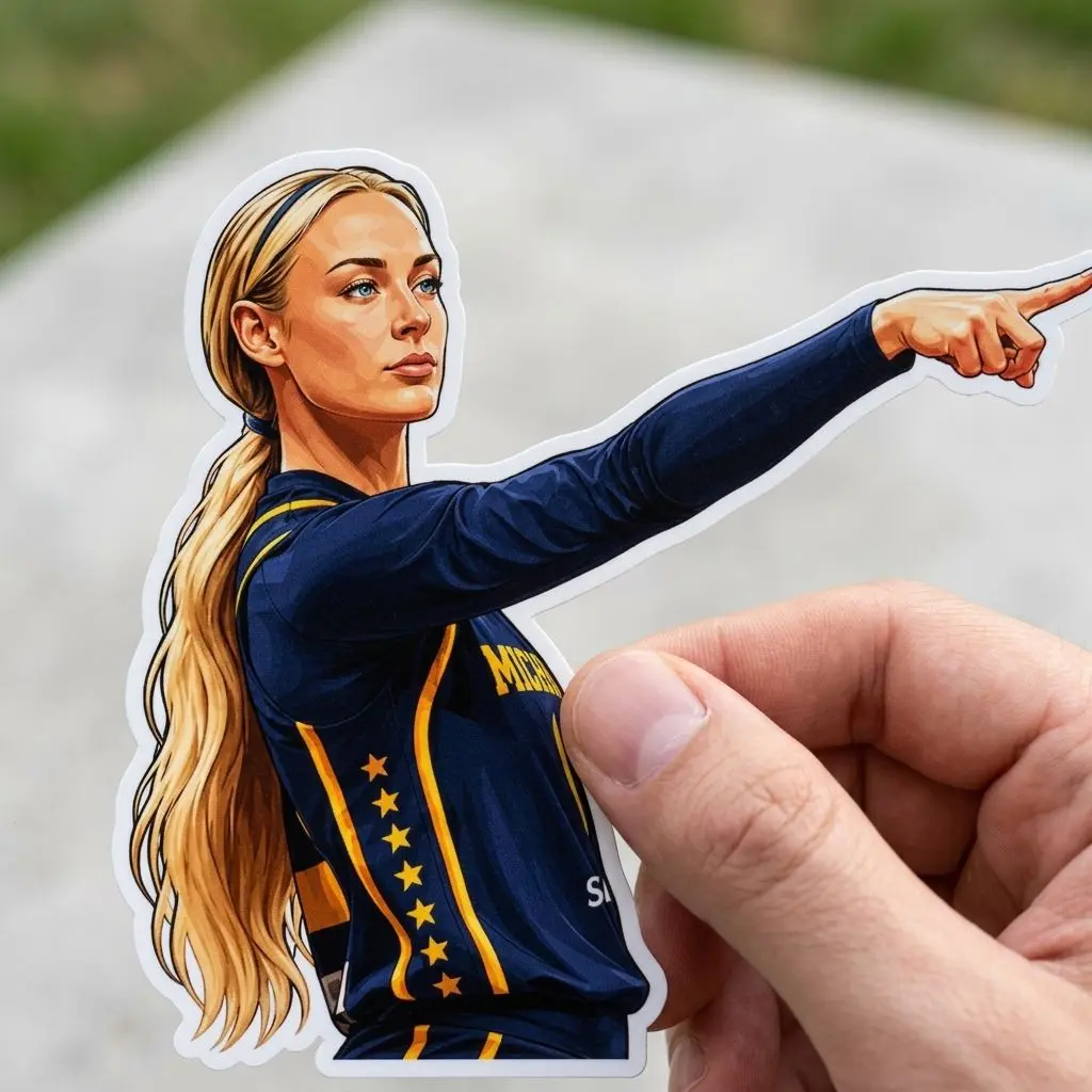 Sophie Cunningham point meme Sticker, Basketball funny sticker