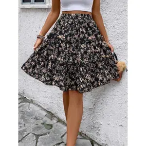 Women's Floral Print   Skirt, Elegant Fashion Casual   Skirt for Daily Outdoor Wear, Women Bottoms for Summer, Street Fashion Skirt