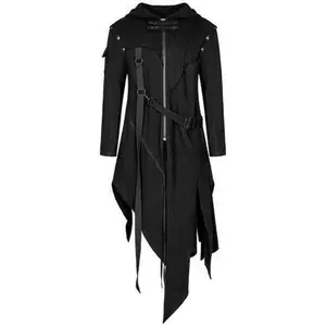Punk Mens Hooded Jacket Black