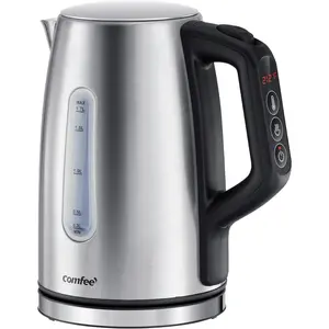 Stainless Steel Electric Kettle, Temperature Control with 6 Presets, 1-Hr Keep Warm, Kettle Water Boiler 1.7 Litres, 1500W with Viewing Window, Auto-Off and Boil-Dry Protection