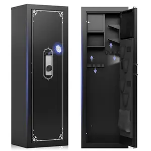 Hidden 10-14 Gun Safe, Gun Safe for Rifles and Pistols, Biometric GunSafe, Fingerprint Gun Safes Large Rifle Safe, Gun Cabinet with Adjustable Shelves and Locking Built-in Cabinet