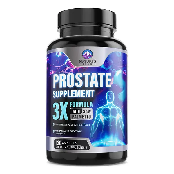 Prostate Health Supplement for Men, 3X Strength Saw Palmetto Blend with Stinging Nettle Root & Pumpkin Seed, Supports Prostate, Urinary Tract, Bladder Function & Healthy Urinary Flow, 120 Capsules