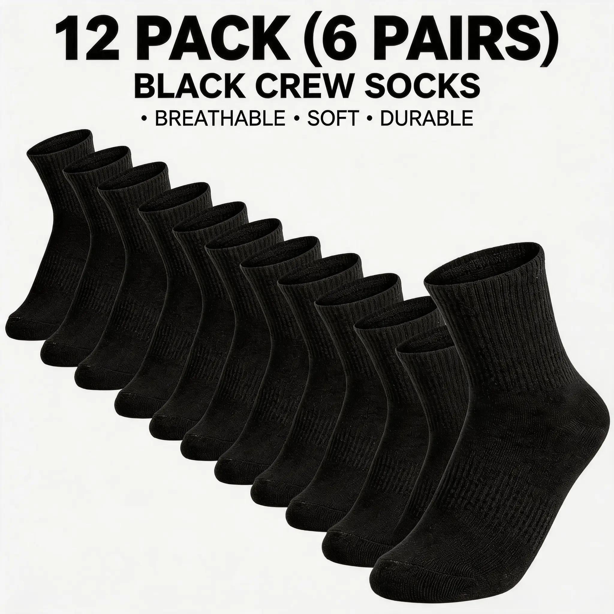 6 Pairs Crew Socks and Ski Mask Balaclava Face Mask Cotton Athletic Sports Socks for Men and Women Cushioned Long Socks for Hiking Running Everyday Wear Outdoor Use