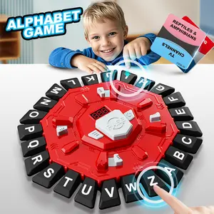 Word Game Family Board Games for Kids & Adults with 2 Modes,220 Topic Categories 24 Letters Pressing Games,Fun Fast-Paced Learning Game,35 Cards,LCD Display Timer,Birthday Gifts