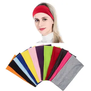 Pack of 12 Wide 5 Inch Wicking Stretchy Athletic Bandana Headbands/ wrap/Yoga Headband/ Scarf/ Looking Hairband for  or Fashion,Candy Colors in Wide No3 12 count