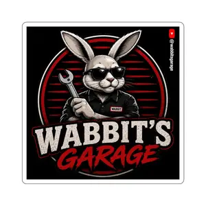 Wabbits Garage Logo Sticker, DIY Scrapbooking & Stamping Accessory for Toys & Hobbies Enthusiasts