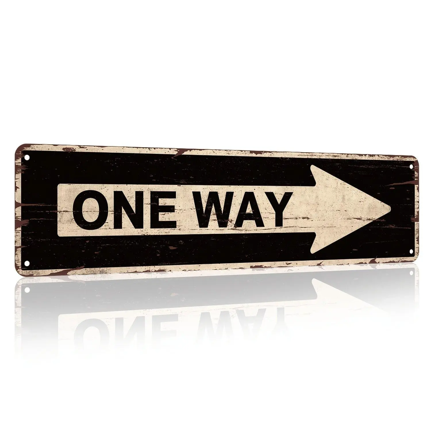 Vintage Industrial ONE WAY Metal Wall Sign- Large Arrows, Waterproof& Dustproof Metal Plaque- Garage, Bar, Cafe, Home Decor- Housewarming- Easy Hanging Installation- No Electricity Needed