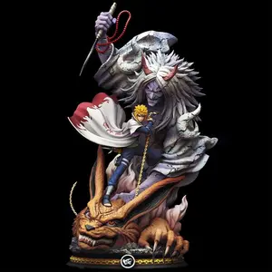 One Piece Naruto Minato Namikaze Figure,Fourth Hokage with Shinigami & Kurama Scene,Epic Minato Shiki Fujin Statue,Must-Have Collectible for True Naruto Fans,Perfect Anime Room Decor