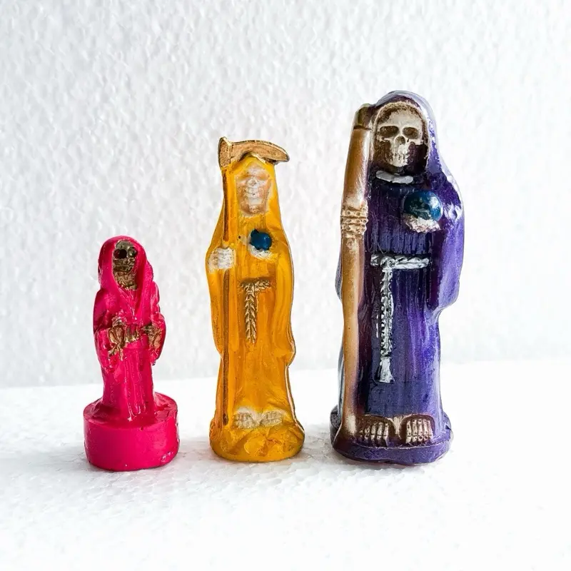 Mini Santa Muerte Resin Figurine - High-Quality Detail Art, Religious-Themed Decorative Statue for Faith Seekers, Indoor Spiritual Prayer Aid, Home Office Ornament (Statues & Bobbleheads Category), Figurines, Statues & Bobbleheads