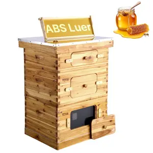 VEVOR Bee Hive 30 Frame Bee Hives Starter Kit, Beeswax Coated Fir Wood, 2 Deep+ 1 Medium Bee Boxes Langstroth Beehive Kit, Transparent Acrylic Windows with Foundations for Beginners Pro Beekeepers