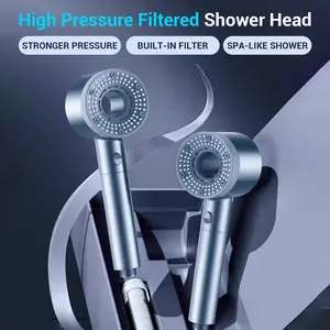 Durable High-Pressure Adjustable Shower Head with Turbo Air Boost & Five Spray Modes for Powerful Gentle Shower Experience
