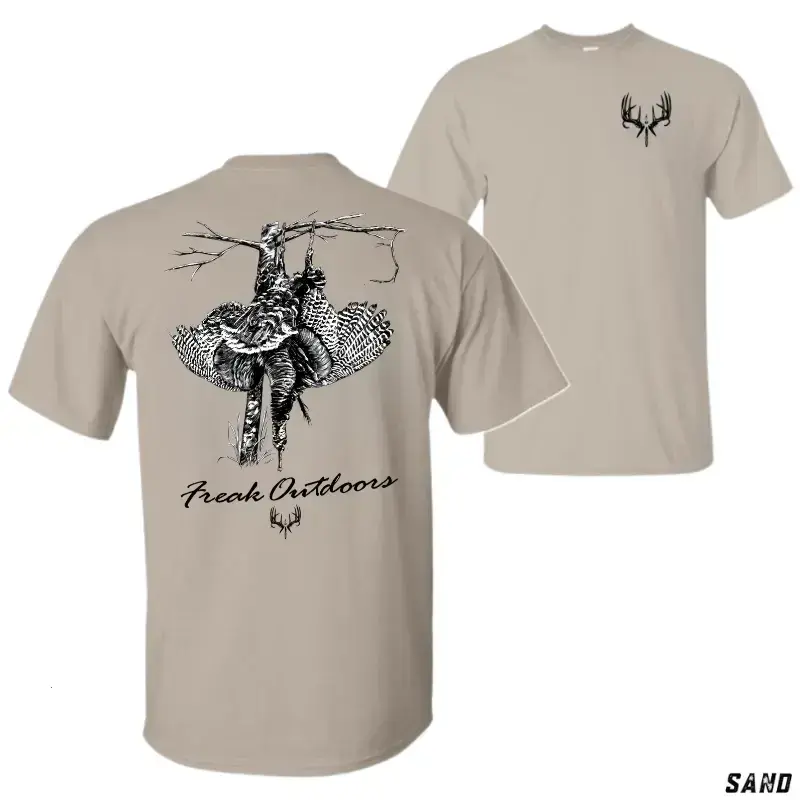 Men's Classic Short-Sleeve Cotton Lightweight Turkey Hunting T-Shirt - Vintage Hanging Gobbler Graphic, Rustic Menswear Sport Apparel, Spring Turkey Season Country Top - KitchenEra Casual Polyester
