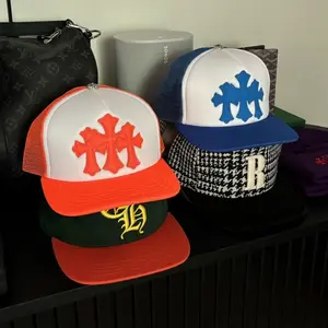Triple Cross Embroidered Full Color Triple Cross Patch Trucker Hats Snapback Unisex