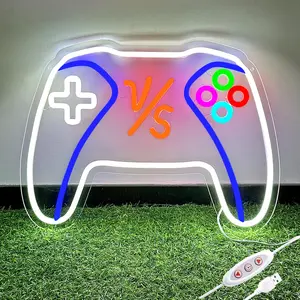 Gamepad Neon Sign – Dimmable USB-Powered LED Light for Game Room & Teen Boy Bedroom Decor, Perfect Birthday & Christmas Gift for Gamers