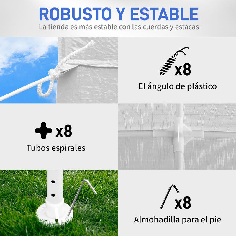 Outdoor Party Tent 10'x30' with 8 Removable Sidewalls Waterproof Canopy Patio Wedding Gazebo White Big Spacious Durable PE Cloth Upgraded Pipe Connection for Better Stability