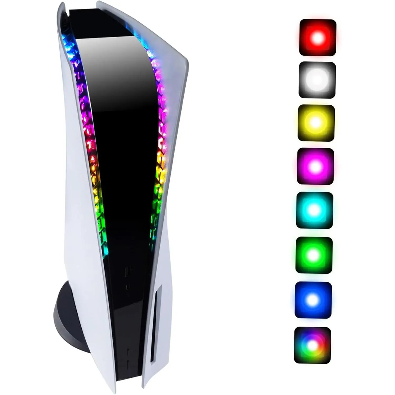 eXtremeRate RGB LED Light Strip for ps5 Console Disc/Digital Edition, 29 Effects DIY Decoration Accessories Flexible Tape Lights Strip for ps5 Console with Memory Function, IR Romote Control