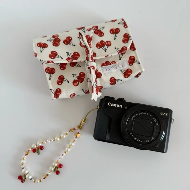 Handmade Beaded Digicam and Phone Charm for Cellphone Smartphone with Colorful Beads and Bow Designs