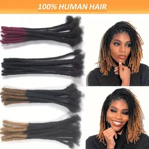 Hot Wholesale 20 Strands Human Hair Locs Extensions with a Thickness of 0.24inch, Suitable for Both Men And Women. These Hair Extensions Can Be Dyed And Bleached, Perfect for Dreadlock Styles.