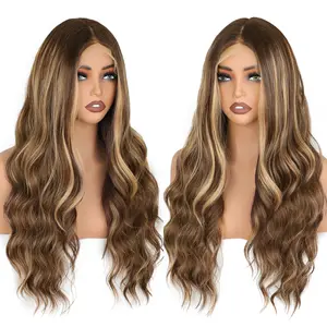 Wig for Women, Long Wavy Lace Hairline Middle Part Synthetic Heat Resistant Wig for Daily Party 26 Inch