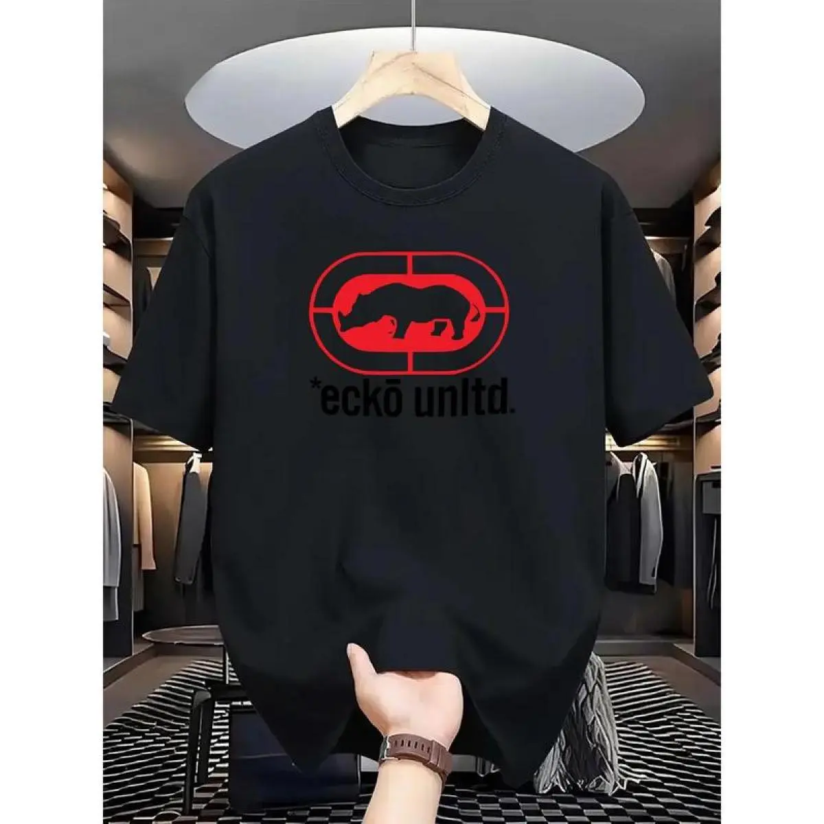 [Ecko Unltd. Graphic Tee] Ecko Unltd. Men's Casual Graphic T-shirt |       Round Neck, Breathable & Quick-dry, Comfort Fit, Summer Style, Casual Wear, Graphic Tee, Elastic Fabric 0705D 818