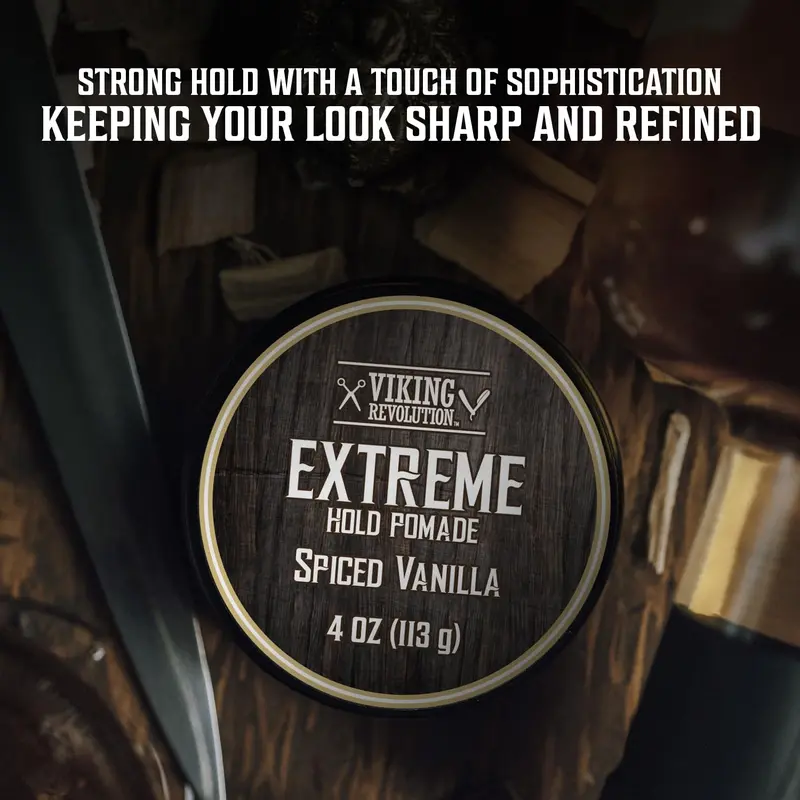 Spiced Vanilla Hair Pomade for Men - Extreme Hold Hair Gel for Men - Water Based - Extra Firm Mens Hair Pomade - High Shine Mens Hair Cream (4oz) Spiced Vanilla Hair Pomade for Men - Extreme Hold Hair Gel for Men - Water Based - Extra Firm Mens Hair Pomade - High Shine Mens Hair Cream (4oz)