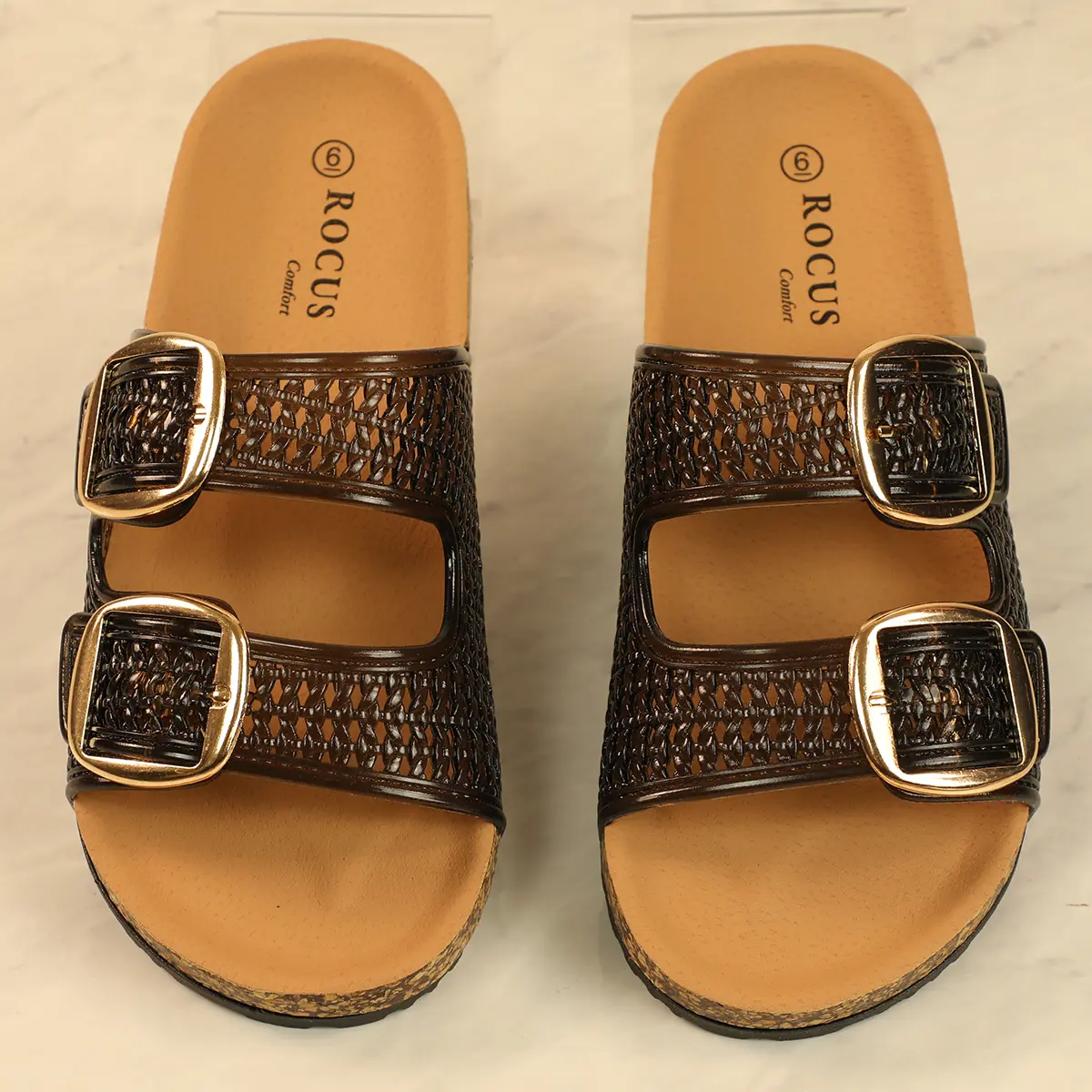 Women's Casual Comfort Fit Sandals with Jelly Buckle Straps, Open Toe Walking Shoes