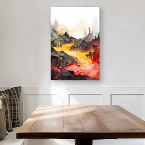 212 MAIN C1MP2030FWCVWM 20x30 in. Aluminium Hot-Flowing Yellow Metal Photo Print Wall Art, Lighted Artwork for Home Decoration
