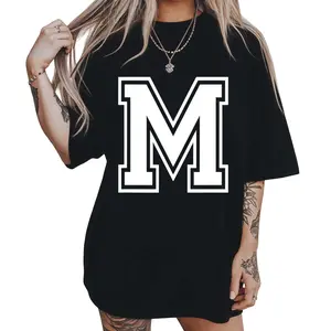 Letter M Initial Varsity Monogram Design T-Shirt for Trendsetters