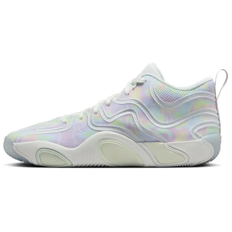 Men's Jordan Tatum 3 Mid-Top Basketball Shoes - Fashionable Sports Shoes, White Pink, Anti-Slip, Wear-Resistant