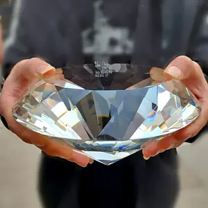 Art Deco Style Glass Diamond Decorative Ball - 100mm Crystal Home Ornament, Ideal for Mother's Day, Tabletop Mount, No Electricity Needed