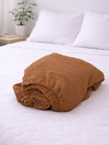 Cinnamon Brown 100% Flax Linen Fitted Sheet