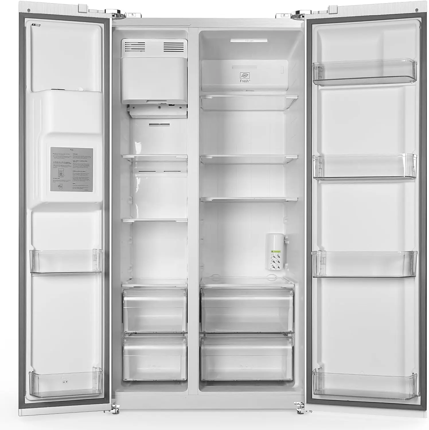 Large Refrigerator Fridge, 2 French Door Stainless Steel with Water Dispensor, Ice Maker for the Kitchen