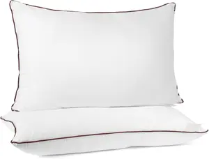 Subrcamos Luxury Comfort Bed Pillows - Hypoallergenic Polyester Microfiber Material - Premium Sleep Support for Side, Back, and Stomach Sleepers - Set of 2,...