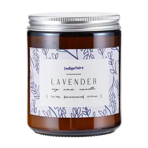 Indigofairs Lavender Candle, 7oz Medium Jar Scented Candle, Aromatherapy Candle for Home Scented, 40 Hours of Burn Time Candle for Women/Men