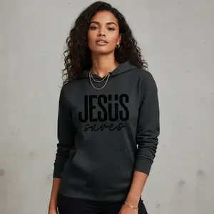 Women's JESUS saves Graphic Hoodie - Long Sleeve Pullover Regular Fit | Soft & Breathable Fabric, Durable Print, Everyday Comfort, Machine Washable, minimalist casual wear