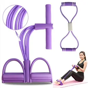 Multi-Functional Four-Tube Elastic Resistance Band, Fitness Equipment for Abdominal, Waist, Arm and Leg Stretching, Ideal for Weight Loss Training, Workout Bands, Home Workout Equipment