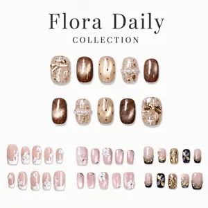 NailFlora Daily Collection – Handmade Press-On Nails | Reusable, Glossy, Salon-Quality Everyday Elegance
