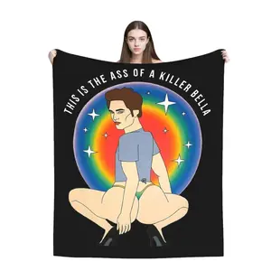 The Ass Of A Killer Bella Coral Fleece Blanket Twilight Saga Inspired Plush Throw Blanket Lightweight Soft Cozy Bedspread for Teens Adults Vampire Romance Fans Bedding Office Sofa Bed Dorm Decor Birthday Gift