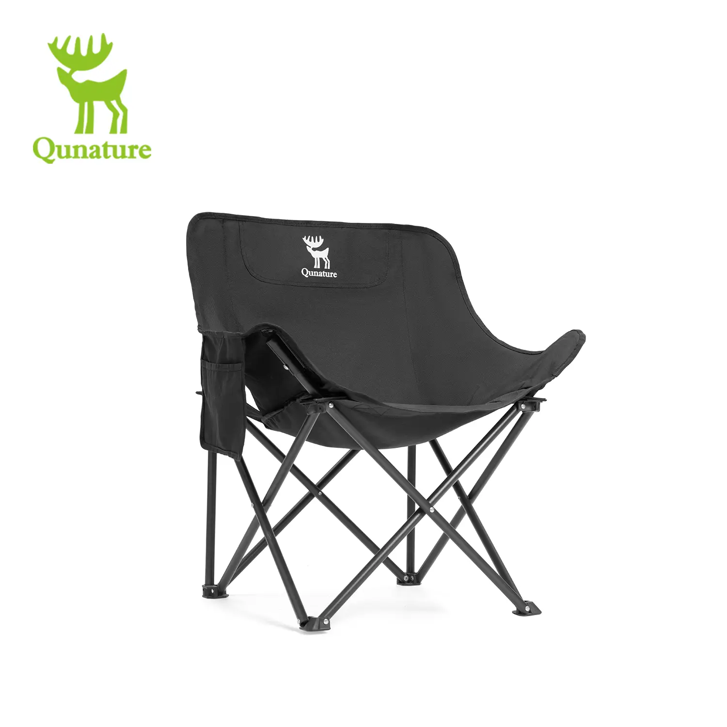 Portable Camping Chair, 60cm Wide Seat Folding Chair with Lumbar Support, 265LBS Capacity Heavy Duty with Storage Bag for Outdoor Hiking Beach Picnic