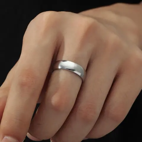 Men's Street Trend Inspired Minimalist Aesthetic Stainless Steel Ring, Simple Casual Trendy Fashion Promise Ring, Chic All-match Vintage Jewelry As Gift for Men for Daily Decor, Vintage Rings